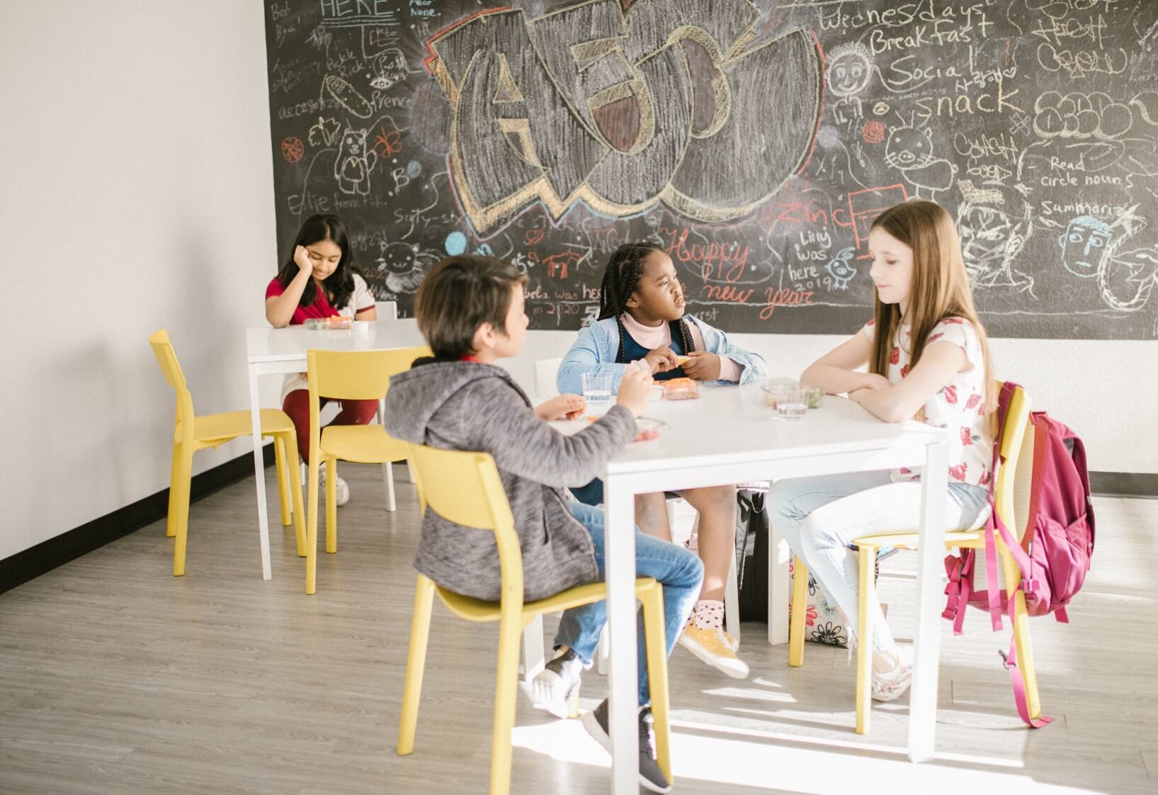 Children sitting in a classroom environment